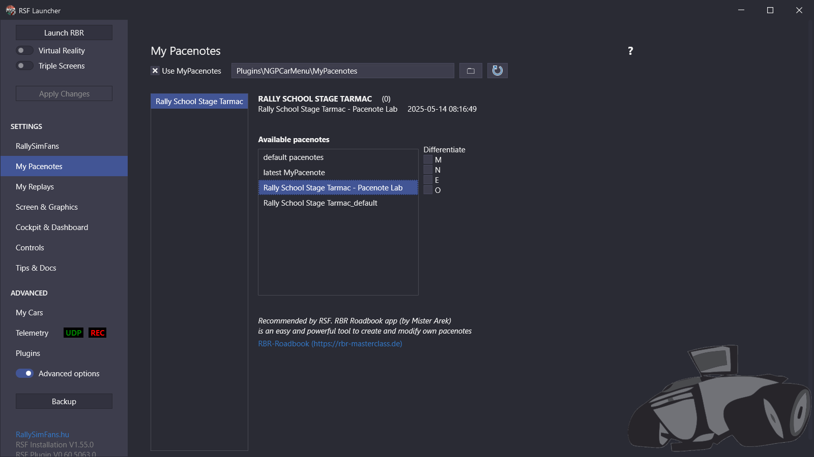 Pacenote File Export